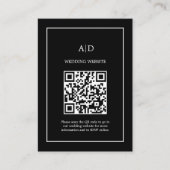 Moderne minimalistische bruiloft QR code bruiloft Informatiekaartje (Voorkant)