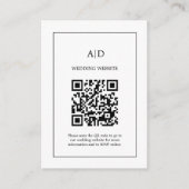 Moderne minimalistische bruiloft QR code bruiloft Informatiekaartje (Voorkant)