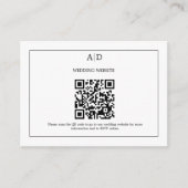 Moderne minimalistische bruiloft QR code bruiloft Informatiekaartje (Voorkant)