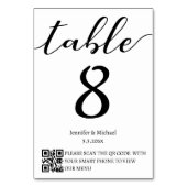 Moderne minimalistische bruiloft QR code menu en Kaart (Voorkant)