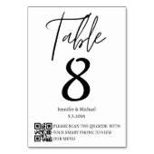 Moderne minimalistische bruiloft QR code menu & Kaart (Voorkant)