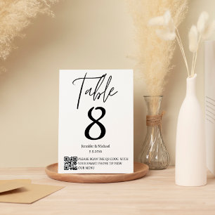 Moderne minimalistische bruiloft QR code menu & Kaart