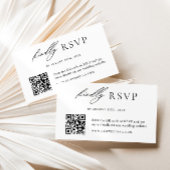 Moderne minimalistische bruiloft QR Code RSVP Informatiekaartje