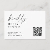 Moderne minimalistische bruiloft QR-code vriendeli Informatiekaartje (Voorkant)