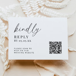 Moderne minimalistische bruiloft QR-code vriendeli Informatiekaartje