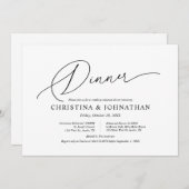 Moderne minimalistische, bruiloft-repetitie en avo kaart (Voorkant / Achterkant)