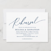 Moderne minimalistische, bruiloft-repetitie en avo kaart (Voorkant)