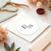 Moderne minimalistische bruiloft ronde sticker