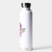 Moderne minimalistische bruiloft roze bloemen waterfles (Links)