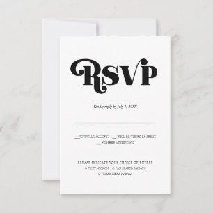 Moderne minimalistische bruiloft RSVP   70s Typogr Aankondiging