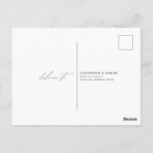 Moderne minimalistische bruiloft RSVP Briefkaart (Achterkant)