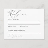 Moderne minimalistische bruiloft RSVP Briefkaart (Voorkant)
