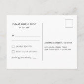 Moderne minimalistische bruiloft RSVP Briefkaart (Achterkant)