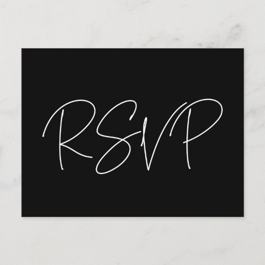 Moderne minimalistische bruiloft RSVP Briefkaart (Voorkant)