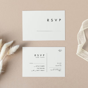 Moderne minimalistische bruiloft RSVP Briefkaart