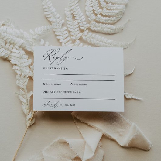 Moderne minimalistische bruiloft RSVP Briefkaart