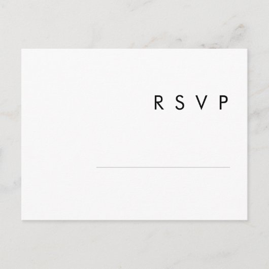 Moderne minimalistische bruiloft RSVP Briefkaart (Voorkant)
