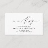 Moderne minimalistische bruiloft RSVP Informatiekaartje (Voorkant)