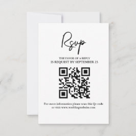 Moderne minimalistische bruiloft RSVP Kaart met QR
