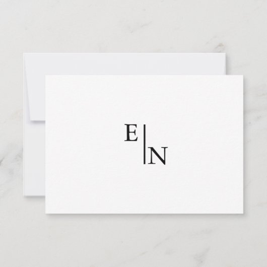 Moderne minimalistische bruiloft RSVP kaartje (Achterkant)