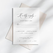 Moderne minimalistische bruiloft RSVP kaartje