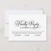 Moderne minimalistische bruiloft RSVP kaartje (Voorkant)