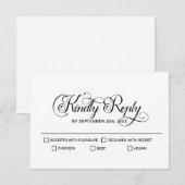 Moderne minimalistische bruiloft RSVP kaartje (Voorkant / Achterkant)