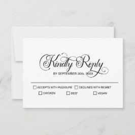 Moderne minimalistische bruiloft RSVP kaartje