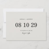 Moderne, minimalistische bruiloft save the date (Voorkant)