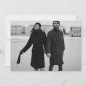 Moderne, minimalistische bruiloft save the date (Achterkant)