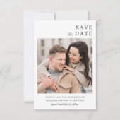 Moderne minimalistische bruiloft save the date (Voorkant)