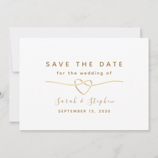 Moderne minimalistische bruiloft save the date (Voorkant)