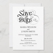 Moderne minimalistische bruiloft save the date (Voorkant)