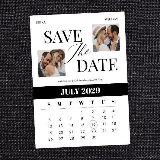 Moderne minimalistische bruiloft save the date