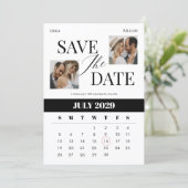 Moderne minimalistische bruiloft save the date (Staand voorkant)