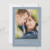 Moderne minimalistische bruiloft save-the-date fot save the date (Voorkant)