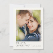 Moderne minimalistische bruiloft save-the-date fot save the date (Voorkant)