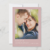 Moderne minimalistische bruiloft save-the-date fot save the date (Voorkant)