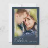 Moderne minimalistische bruiloft save-the-date fot save the date (Voorkant)