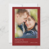 Moderne minimalistische bruiloft save-the-date fot save the date (Voorkant)