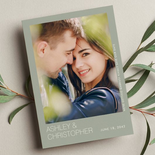 Moderne minimalistische bruiloft save-the-date fot save the date