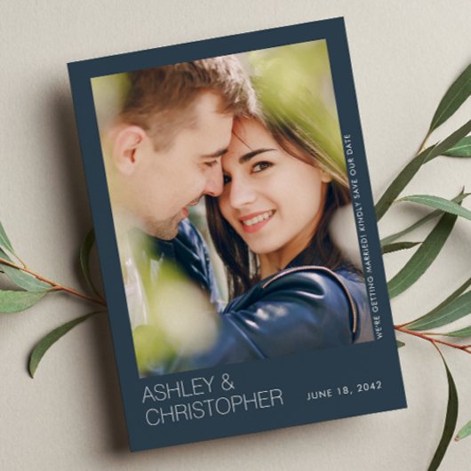 Moderne minimalistische bruiloft save-the-date fot save the date