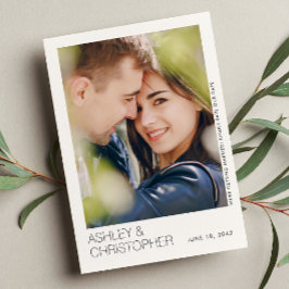 Moderne minimalistische bruiloft save-the-date fot save the date