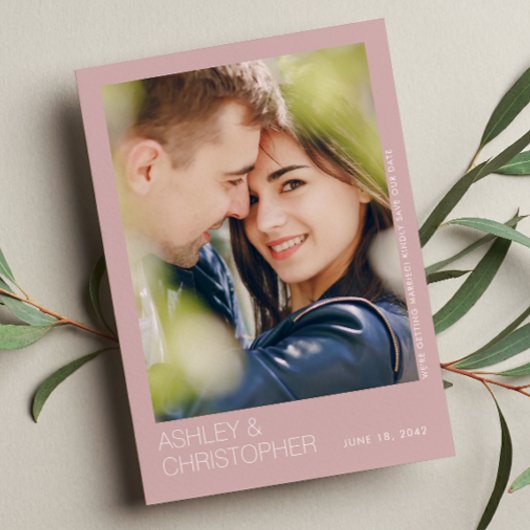 Moderne minimalistische bruiloft save-the-date fot save the date