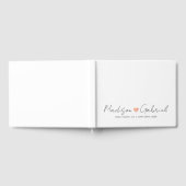 Moderne minimalistische bruiloft script hart gastenboek (Volledig)