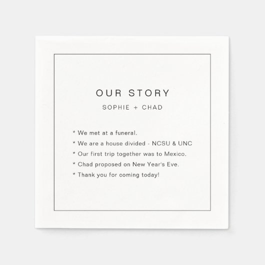 Moderne minimalistische bruiloft servet (Voorkant)