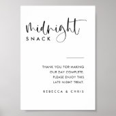 Moderne minimalistische bruiloft snack station tek poster (Voorkant)
