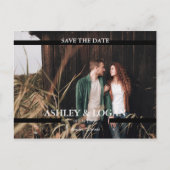 Moderne minimalistische bruiloft sparen de Datum F Aankondigingskaart (Voorkant)