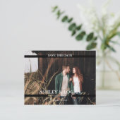 Moderne minimalistische bruiloft sparen de Datum F Aankondigingskaart (Staand voorkant)