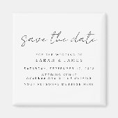 Moderne minimalistische bruiloft sparen de Uitnodi Magneet (Voorkant)